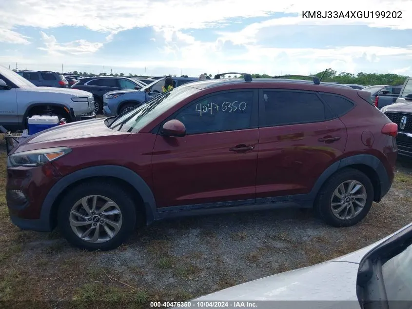 2016 Hyundai Tucson Se VIN: KM8J33A4XGU199202 Lot: 40476350