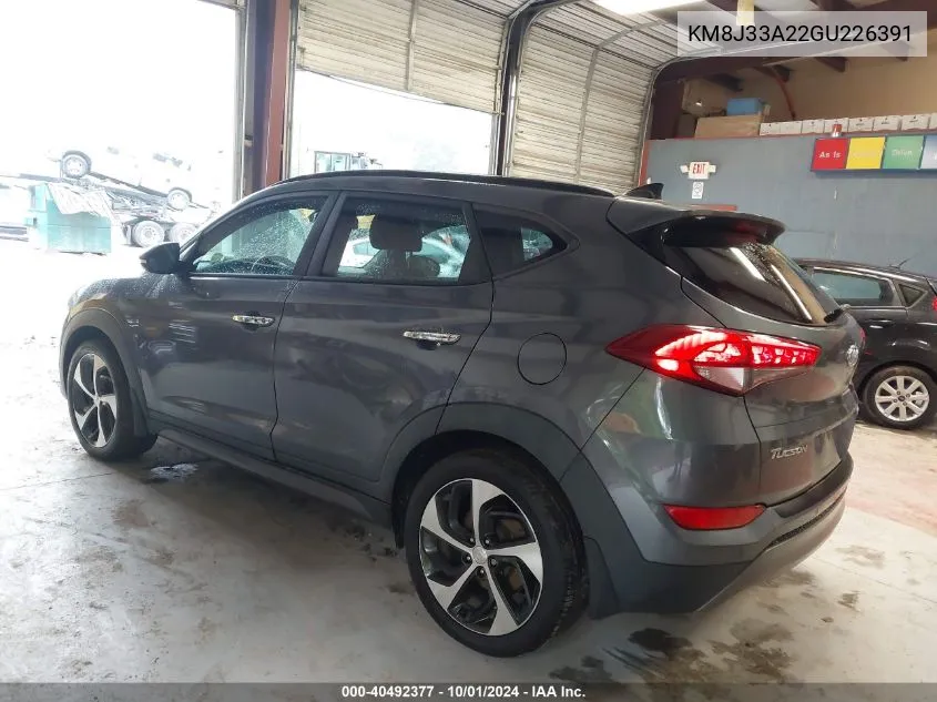 2016 Hyundai Tucson Limited VIN: KM8J33A22GU226391 Lot: 40492377