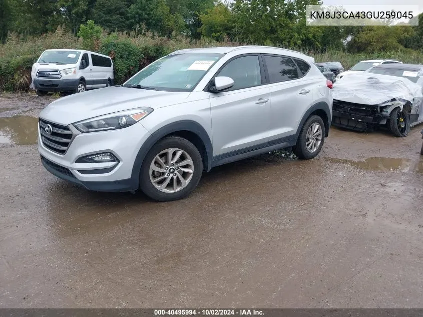 2016 Hyundai Tucson Se VIN: KM8J3CA43GU259045 Lot: 40495994