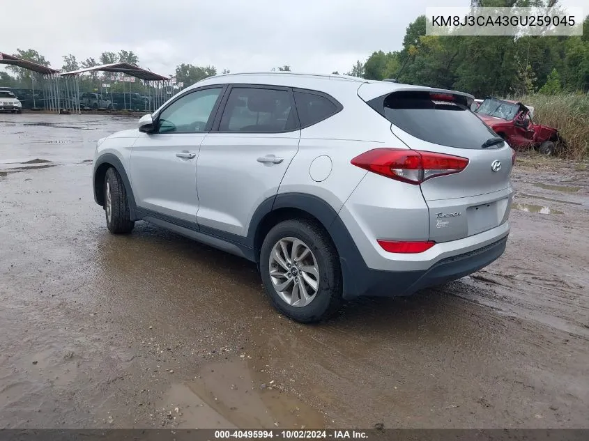 2016 Hyundai Tucson Se VIN: KM8J3CA43GU259045 Lot: 40495994