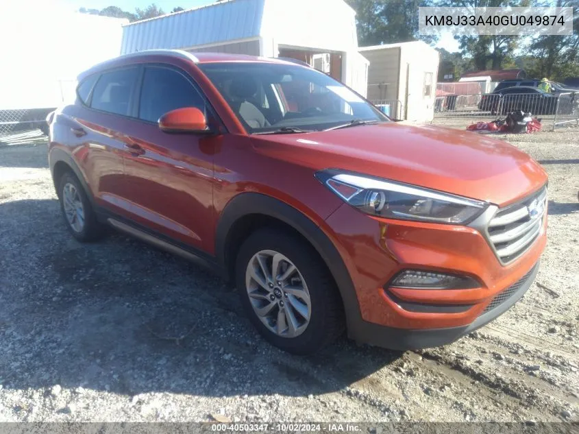 2016 Hyundai Tucson Se VIN: KM8J33A40GU049874 Lot: 40503347