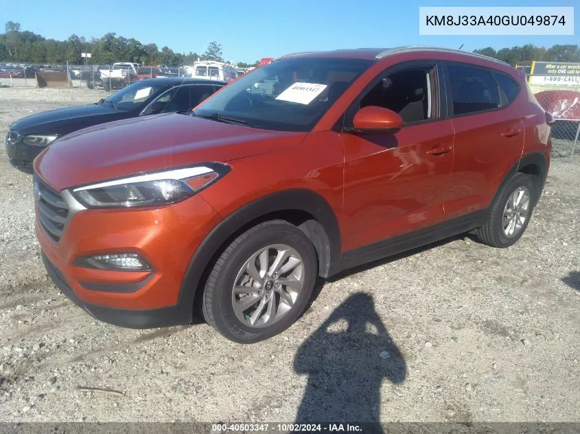 2016 Hyundai Tucson Se VIN: KM8J33A40GU049874 Lot: 40503347