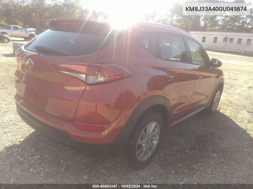 2016 Hyundai Tucson Se VIN: KM8J33A40GU049874 Lot: 40503347