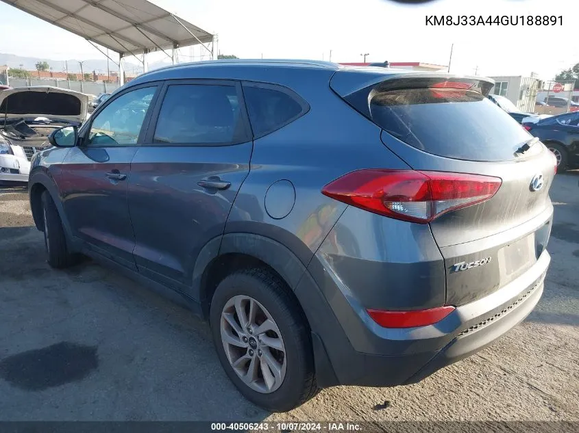 2016 Hyundai Tucson Limited/Sport And Eco/Se VIN: KM8J33A44GU188891 Lot: 40506243