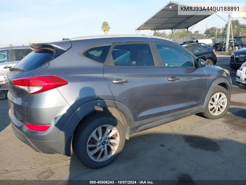 2016 Hyundai Tucson Limited/Sport And Eco/Se VIN: KM8J33A44GU188891 Lot: 40506243