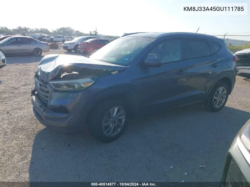 2016 Hyundai Tucson Se VIN: KM8J33A45GU111785 Lot: 40514577