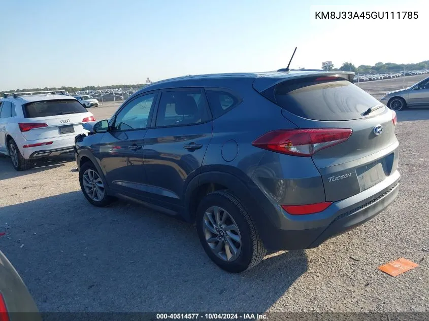 2016 Hyundai Tucson Se VIN: KM8J33A45GU111785 Lot: 40514577