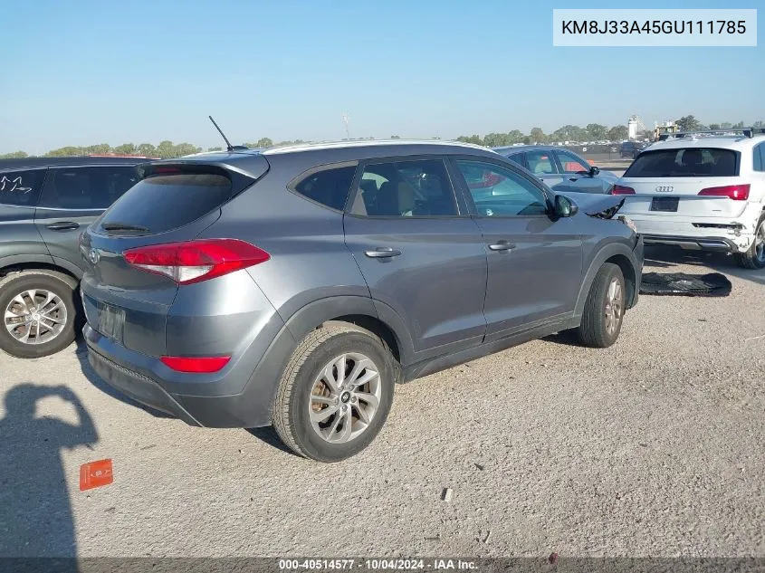 2016 Hyundai Tucson Se VIN: KM8J33A45GU111785 Lot: 40514577