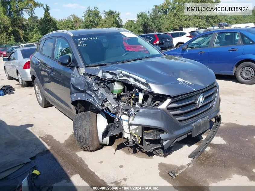 2016 Hyundai Tucson Se VIN: KM8J3CA40GU038924 Lot: 40526846