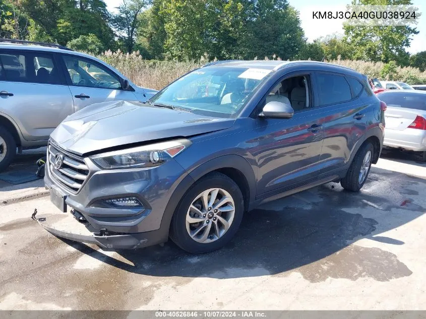 2016 Hyundai Tucson Se VIN: KM8J3CA40GU038924 Lot: 40526846