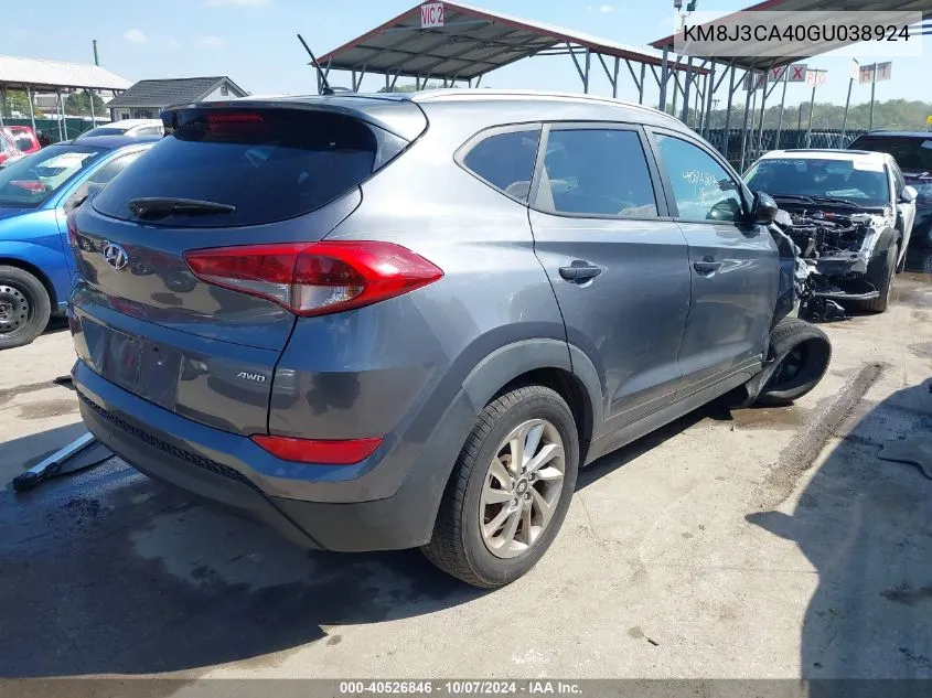 2016 Hyundai Tucson Se VIN: KM8J3CA40GU038924 Lot: 40526846