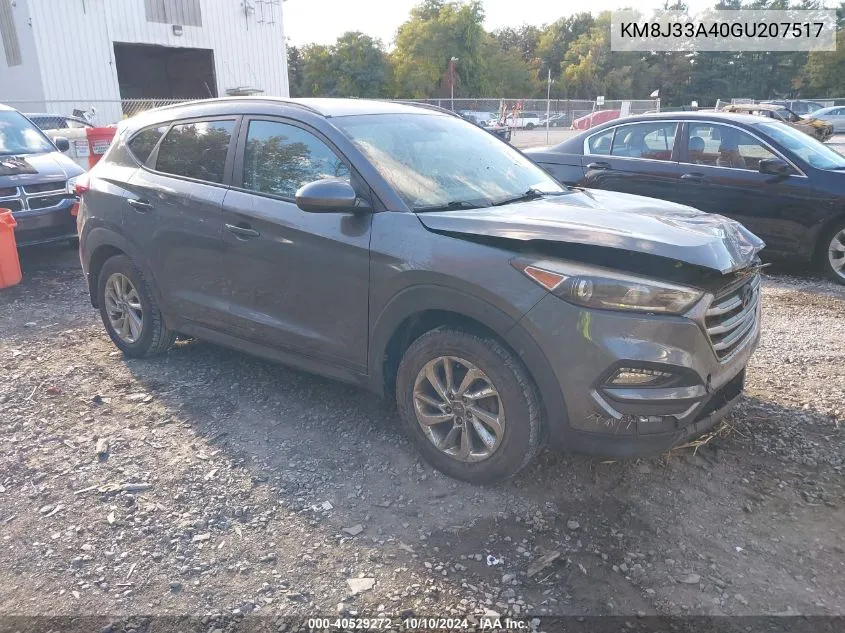 2016 Hyundai Tucson Se VIN: KM8J33A40GU207517 Lot: 40529272