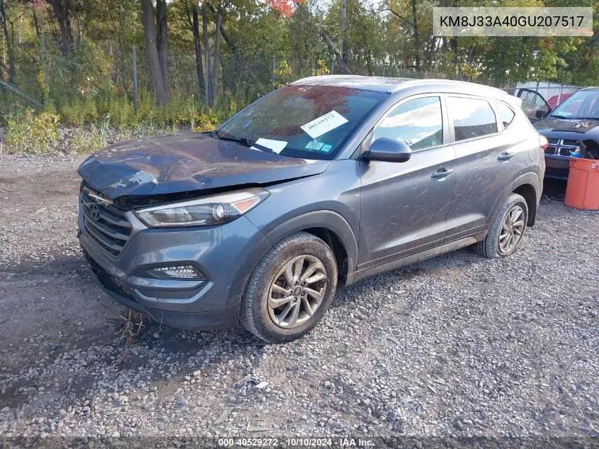 2016 Hyundai Tucson Se VIN: KM8J33A40GU207517 Lot: 40529272