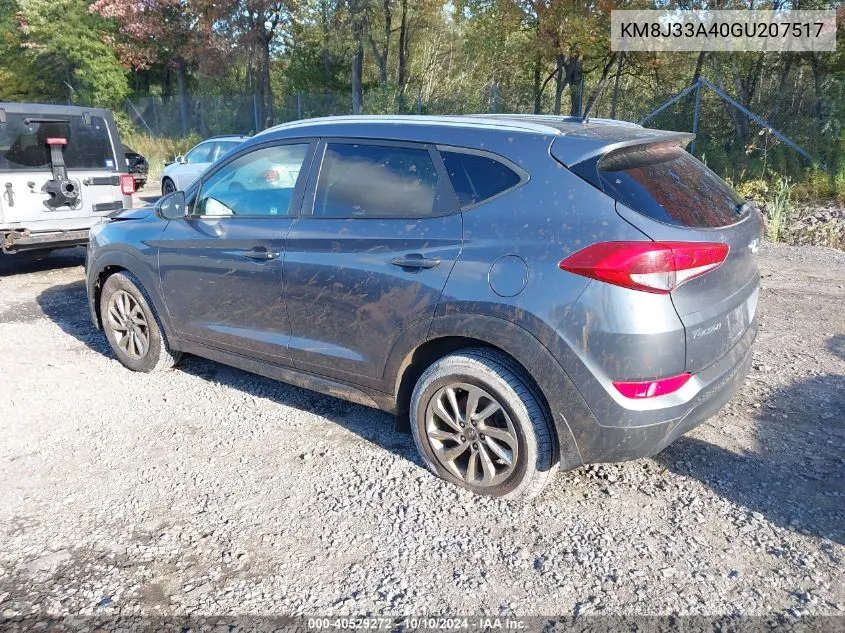 2016 Hyundai Tucson Se VIN: KM8J33A40GU207517 Lot: 40529272