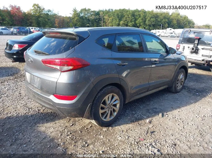 2016 Hyundai Tucson Se VIN: KM8J33A40GU207517 Lot: 40529272