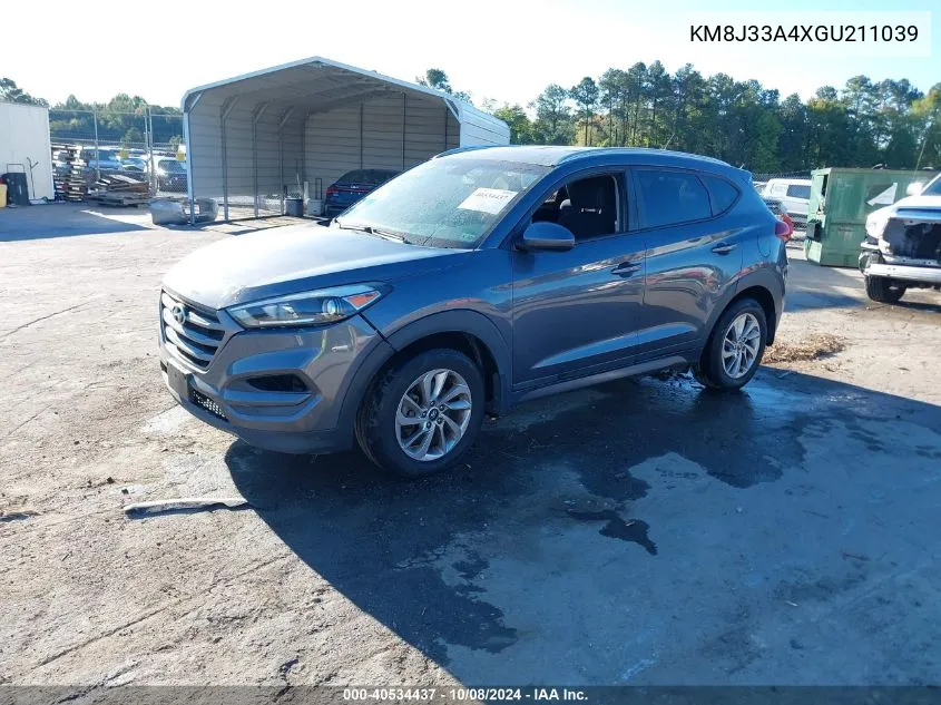 2016 Hyundai Tucson Se VIN: KM8J33A4XGU211039 Lot: 40534437