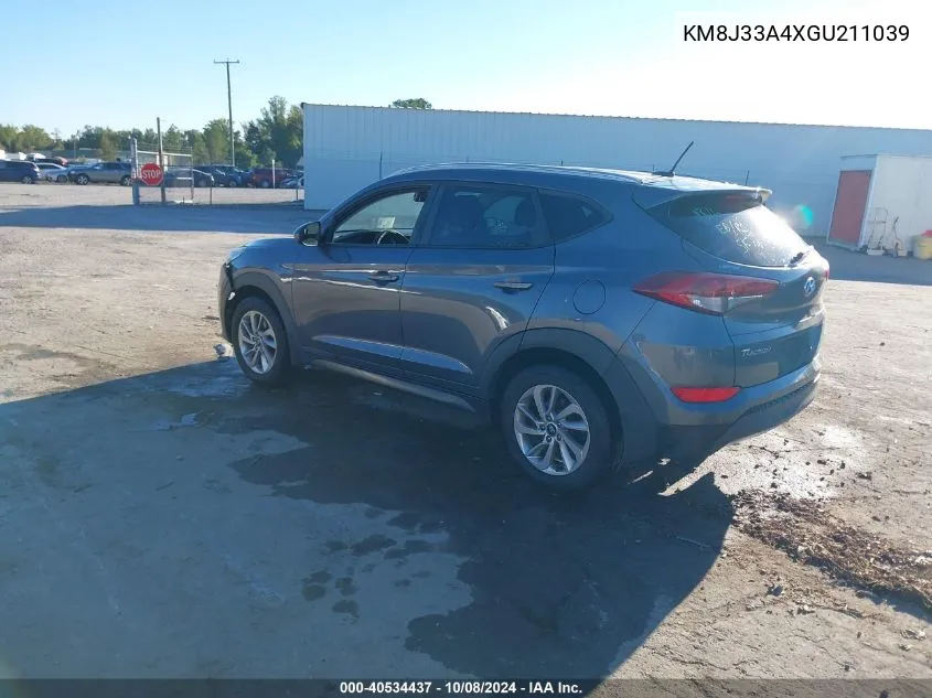 2016 Hyundai Tucson Se VIN: KM8J33A4XGU211039 Lot: 40534437