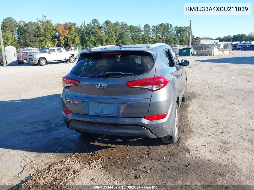 2016 Hyundai Tucson Se VIN: KM8J33A4XGU211039 Lot: 40534437