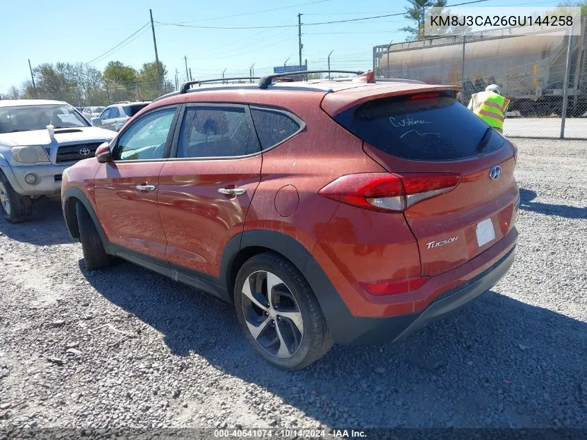 2016 Hyundai Tucson Limited VIN: KM8J3CA26GU144258 Lot: 40541074