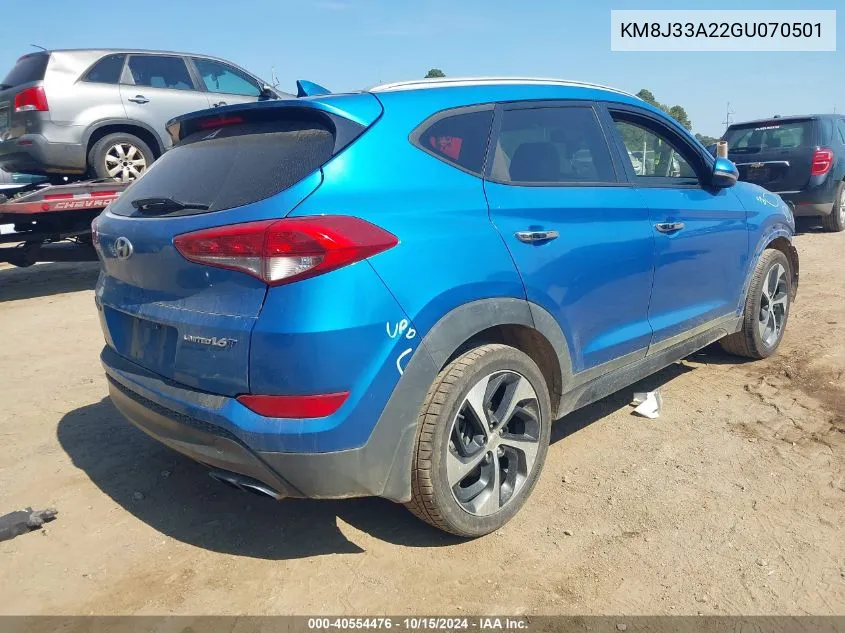 2016 Hyundai Tucson Limited VIN: KM8J33A22GU070501 Lot: 40554476