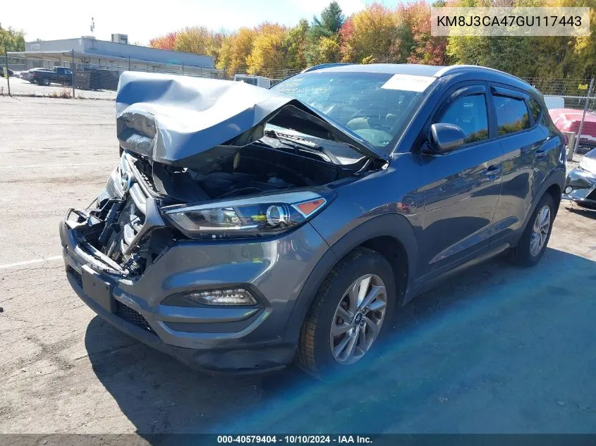 2016 Hyundai Tucson Se VIN: KM8J3CA47GU117443 Lot: 40579404