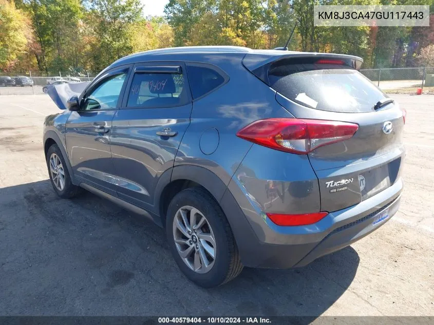 2016 Hyundai Tucson Se VIN: KM8J3CA47GU117443 Lot: 40579404