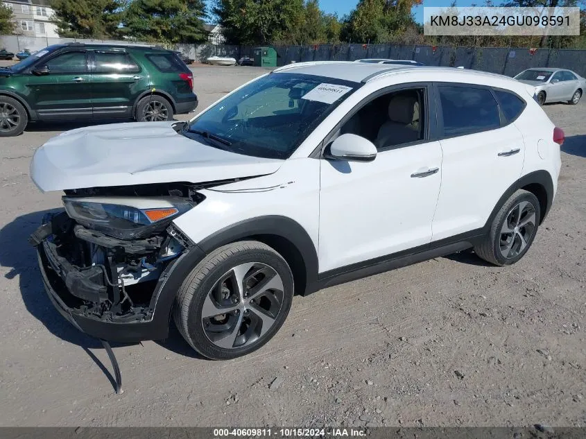 2016 Hyundai Tucson Limited VIN: KM8J33A24GU098591 Lot: 40609811