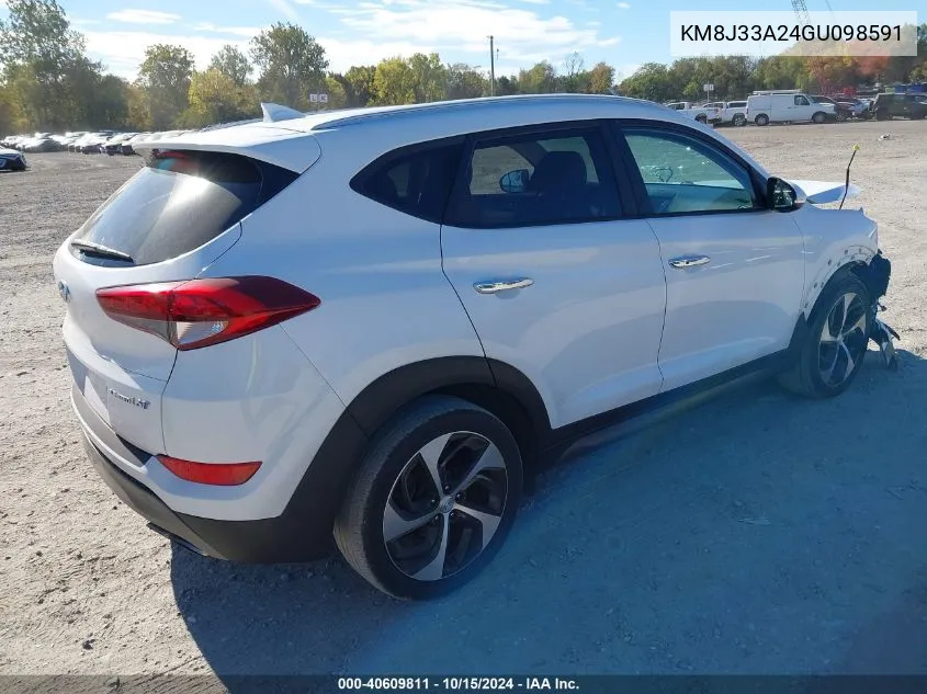 2016 Hyundai Tucson Limited VIN: KM8J33A24GU098591 Lot: 40609811