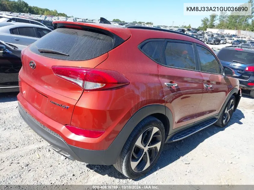 2016 Hyundai Tucson Limited VIN: KM8J33A21GU036890 Lot: 40616769