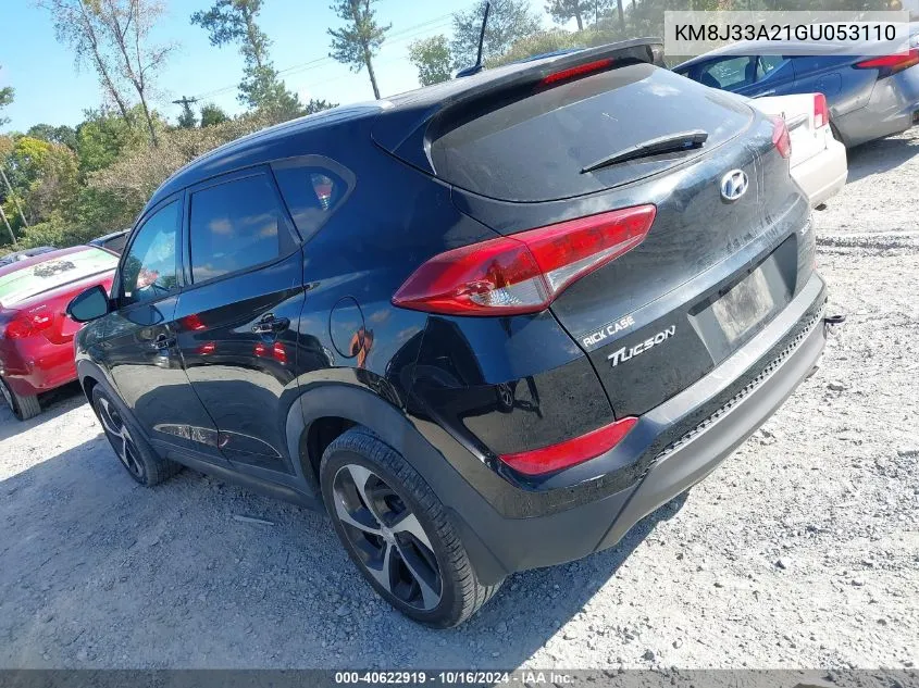 2016 Hyundai Tucson Sport VIN: KM8J33A21GU053110 Lot: 40622919