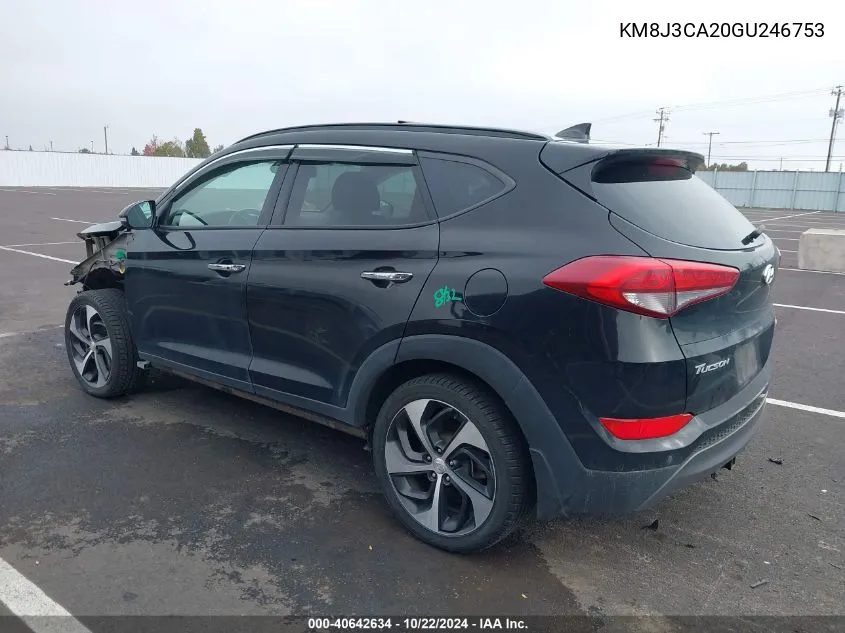 2016 Hyundai Tucson Limited VIN: KM8J3CA20GU246753 Lot: 40642634