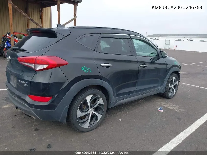 2016 Hyundai Tucson Limited VIN: KM8J3CA20GU246753 Lot: 40642634