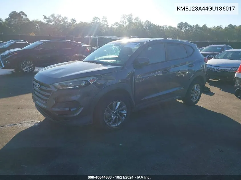 2016 Hyundai Tucson Se VIN: KM8J23A44GU136017 Lot: 40644683