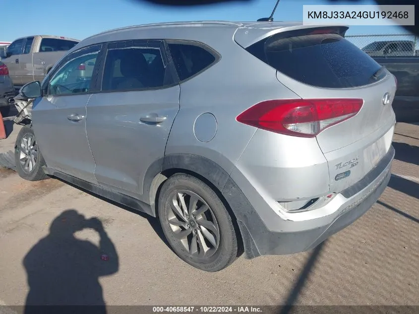 2016 Hyundai Tucson Eco VIN: KM8J33A24GU192468 Lot: 40658547