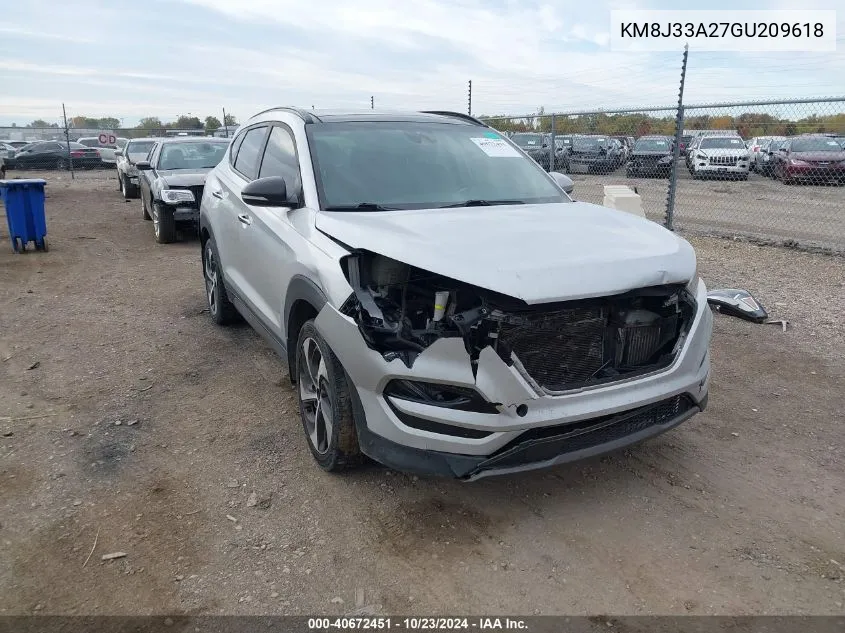 2016 Hyundai Tucson Limited VIN: KM8J33A27GU209618 Lot: 40672451