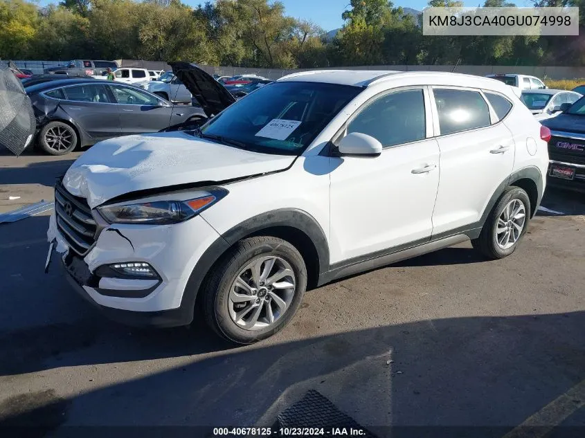 2016 Hyundai Tucson Se VIN: KM8J3CA40GU074998 Lot: 40678125