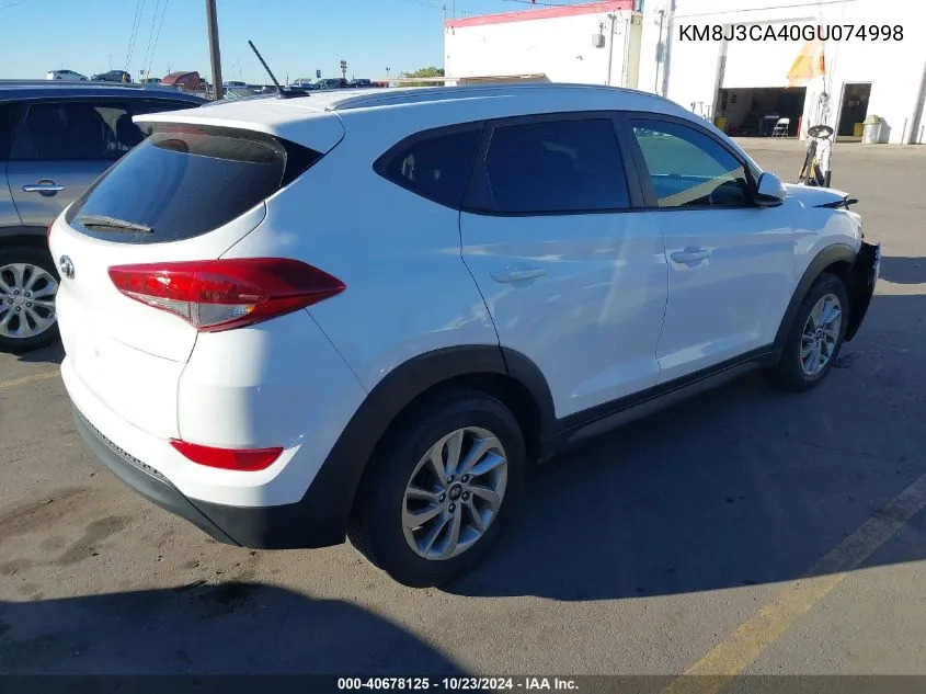 KM8J3CA40GU074998 2016 Hyundai Tucson Se