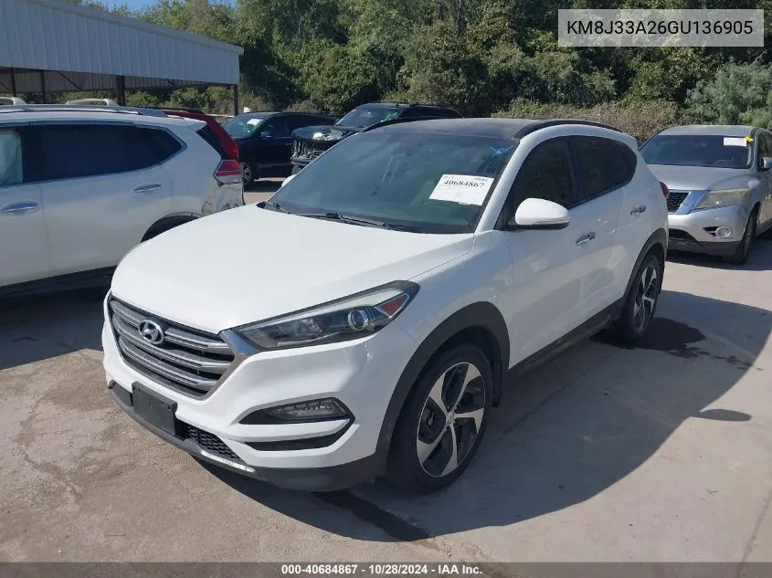 2016 Hyundai Tucson Limited VIN: KM8J33A26GU136905 Lot: 40684867