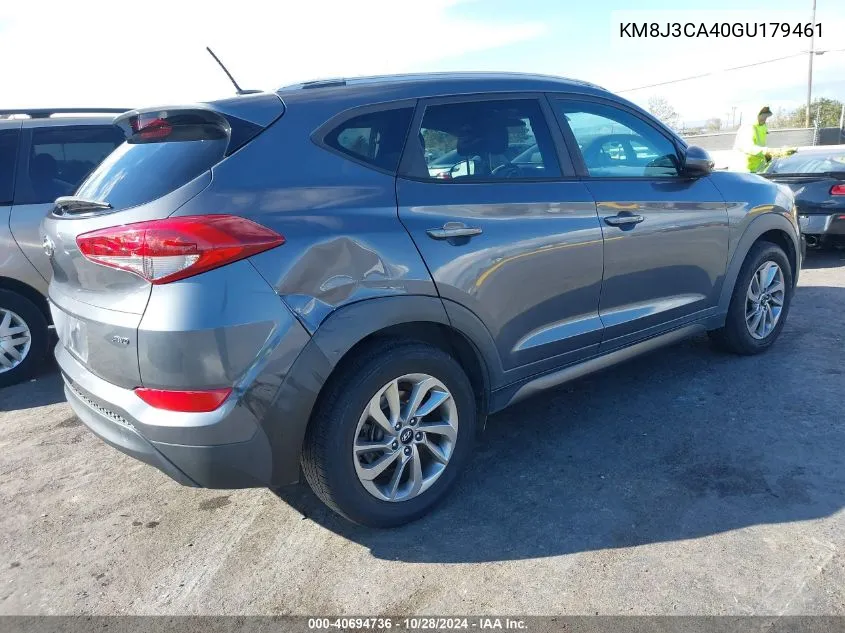 2016 Hyundai Tucson Se VIN: KM8J3CA40GU179461 Lot: 40694736