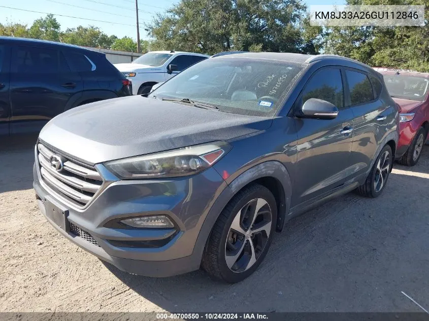 2016 Hyundai Tucson Limited VIN: KM8J33A26GU112846 Lot: 40700550