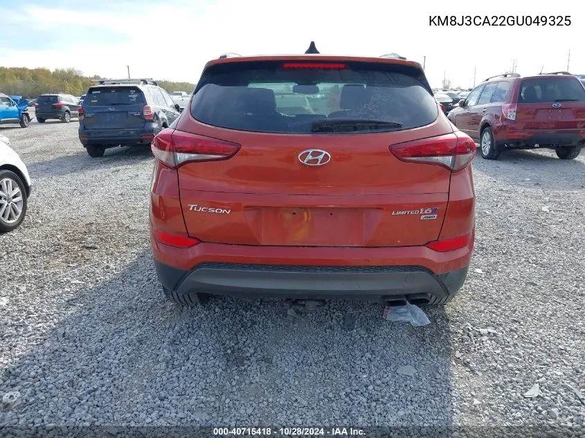 2016 Hyundai Tucson Limited VIN: KM8J3CA22GU049325 Lot: 40715418