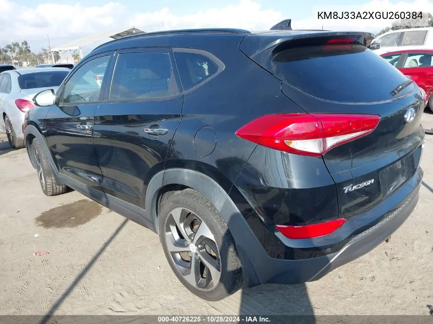 2016 Hyundai Tucson Limited VIN: KM8J33A2XGU260384 Lot: 40726225