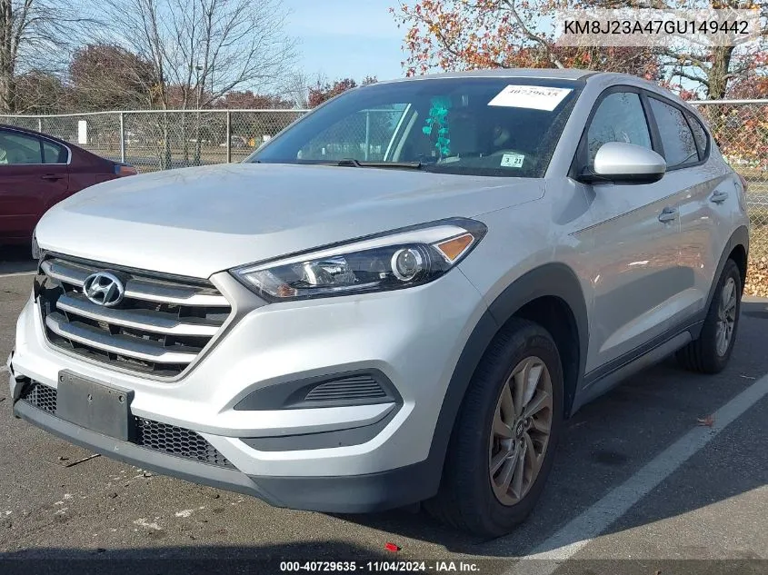 2016 Hyundai Tucson Se VIN: KM8J23A47GU149442 Lot: 40729635