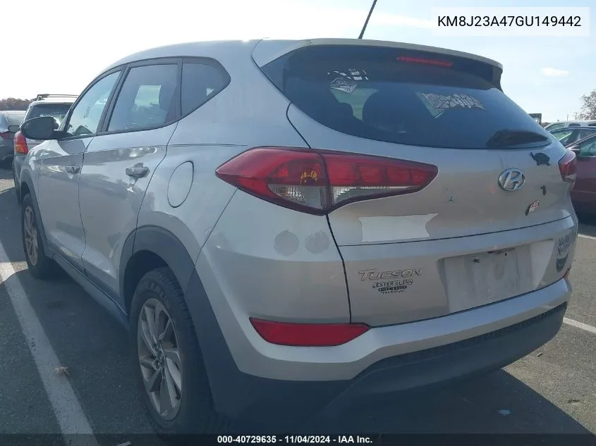 2016 Hyundai Tucson Se VIN: KM8J23A47GU149442 Lot: 40729635