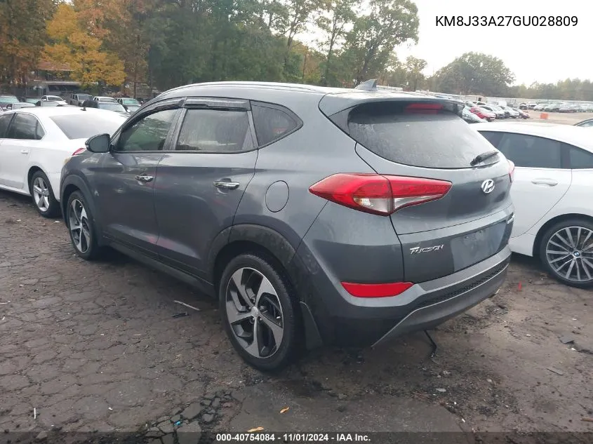 2016 Hyundai Tucson Limited VIN: KM8J33A27GU028809 Lot: 40754084