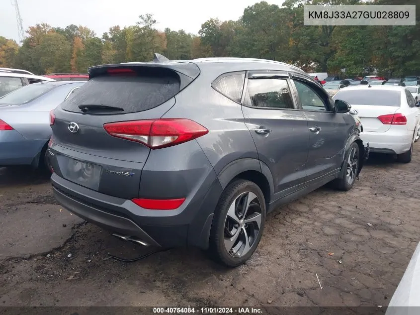 2016 Hyundai Tucson Limited VIN: KM8J33A27GU028809 Lot: 40754084