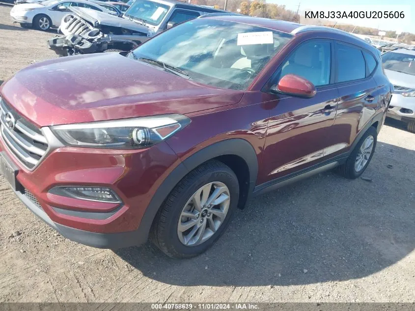 2016 Hyundai Tucson Se VIN: KM8J33A40GU205606 Lot: 40758639