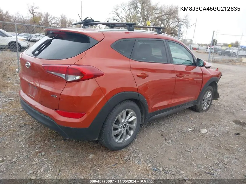 2016 Hyundai Tucson Se VIN: KM8J3CA46GU212835 Lot: 40773087