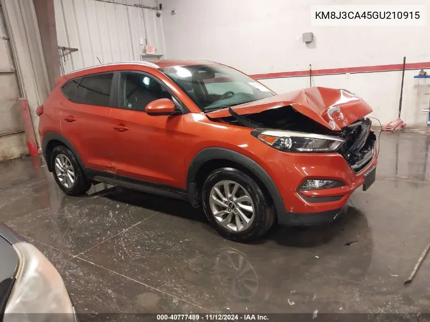 2016 Hyundai Tucson Se VIN: KM8J3CA45GU210915 Lot: 40777489