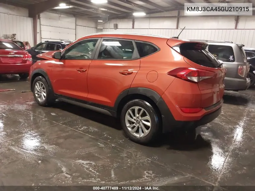 2016 Hyundai Tucson Se VIN: KM8J3CA45GU210915 Lot: 40777489